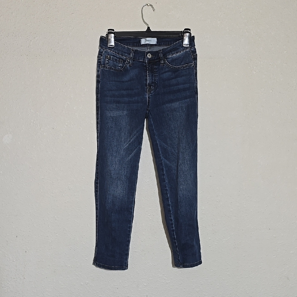 Sene High Rise Distressed Straight Leg Jeans